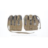 German MP-43 / MP-44 / STG-44 Sturmgewehr Brown Jute and Leather Magazine Pouch Set, 3-Cell, WW2 *NEW Aftermarket Manufacture* 