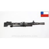Madsen LMG Short Barrel Shroud Assembly, w/ Front Receiver Stub and Bipod, Early, Chilean *Good* 