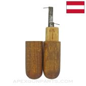 Schwarzlose M1907 / 12 Oil Reservoir Port Cleaning Tool Set w / Cracked Wood Container *Fair*  