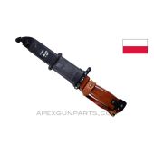 Polish Tantal AK-74 / AK-47 Type 2 Bayonet &amp; Scabbard w/Leather Hanger, Matching Numbers *Very Good*
