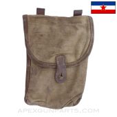 PPS-43 Magazine Pouch, 3 Cell, Leather & Canvas, Yugoslavian MFG *Good*