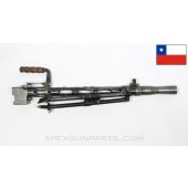 Madsen LMG Short Barrel Shroud Assembly, w/ Front Reciever Stub & Field Repaired Carry Handle, Chilean *Fair* 
