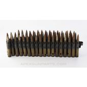 30-06 (Machine Gun) Dummy Cartridges in Browning Link Belt, 50 Rounds, Brass *Good* 
