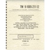 Model 1911 .45 Automatic Pistol Operator & Maintenance Manual, Reprint of 1968 Original, Paperback, *NEW*