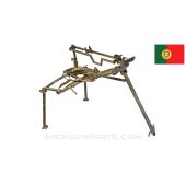 MG42 Tripod, w/ Paddle Trigger, Broken Wing Nut, Portuguese Madsen, Painted Green, Steel *Good* 