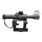 AK / SVD 4x24mm POSP Rifle Scope, Illuminated Rangefinder Reticle w/ Gray Hammer Finish *NEW*