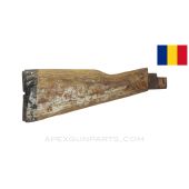 Romanian AK-47 / AKM Laminated Buttstock, Stripped, "G" Black Band, Wood, *Fair*