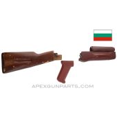 Bulgarian AK-74 Wood Stock Set, w/ Polymer Pistol Grip, Painted, *Good*