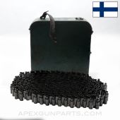 Finnish Maxim M1910 Ammo Can w/ 200rd Belt, Teal Painted, Missing Carry Strap, 7.62X54r *Good/Rusty*