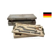 German Flak 30 20mm Gun Tool Chest, w/ Tray Inserts & Various Tools, WWII, Metal Shell over Wood Box *Fair*