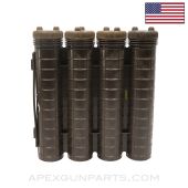 USGI 60mm Mortar Transit Case, 4 Cell, Brown Polymer *Good*
