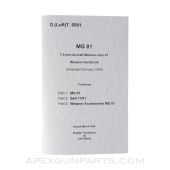 MG-81 7.9MM Aircraft Machine Gun Operator's Manual, Translation & Reprint of the Original 1944, Paperback, *NEW*