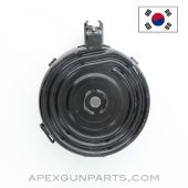 AK-47 75rd Drum Magazine, Back-Loader, Wind-Up, 7.62X39, Clear Back, KCI *USED / Good*
