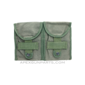 M77 / FAL / L1A1 / G3 .308 20rd Magazine Pouch, 2 Pocket, OD Green Canvas, Late *Fair*  