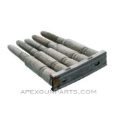 6.5mm (Rifle) - 5 Pack Dummy Rounds with (1) Swedish Mauser M96 Stripper Clip, Silver w/Round Nose, *Good, Rusty* 