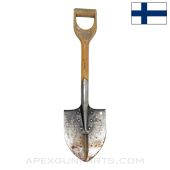 Finnish Pre-WWII Infantry Shovel, All Wood Handle w/Cracked Grip *Good* 