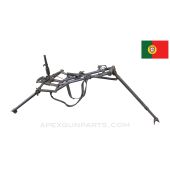 Madsen LMG Tripod, w/ Paddle Trigger, No Sled, Pintle Assembly or Mount Adapter, Broken Leg Adjustment Nut, Portuguese, Green Painted *Good*