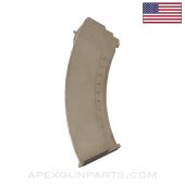 TAPCO AK-47 Magazine, 30rd, Polymer, FDE, US Made 922(r) Compliant, 7.62x39, *Very Good*