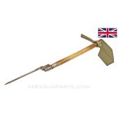 British Pick Axe / Shovel Entrenching Tool, Complete, w/ #4 spike bayonet  *Good*