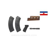Collector's Yugo M70 Carved Serbian "БОГ ЧУВА СРБЕ" Handguard Set, w/ Pistol Grip, Grenade Spigot & 2 Magazines, 30rd, 7.62x39 *Very Good*
