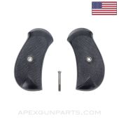 Webley MKI Grip Set, w/ Screw, Black Plastic, .455, *New Manufactured*