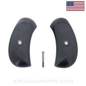Webley MKII/MKIII/MKIV/MKV Grip Set, w/ Screw, Black Plastic, .455, *New Manufactured*