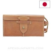 Japanese Arisaka Rear Ammunition Pouch, Brown Leather *NEW Aftermarket Manufacture*  