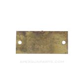 German MG-34 Tripod Identification Plate, New MFG, *Very Good*