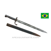 Brazilian 1908 / 34 Mauser Sword Bayonet & Scabbard, 14-7/8" Blade *Good* 