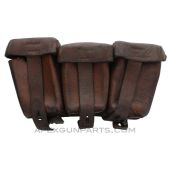 German K98k Mauser Three Pocket Leather Pouch, WWII