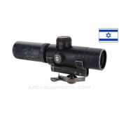 Israeli IDF El-OP Eyal 3x21 AR-15/M16 Carry Handle Scope & Mount, No Adjustment Covers, Damaged Glass *Fair*