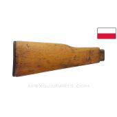Polish AK-47 1960 Buttstock, Stripped w/ Replacement Buttplate Assembly, Wood *Good*
