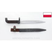 Polish Type 1 / 1st Pattern AK-47 Bayonet, 1958 Dated, w/ 1970 Scabbard, Circle 11, Brown Bakelite, *Very Good*