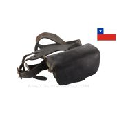 Chilean 1895 Mauser Cartridge Pouch, Black Leather, 50rd, 7mm, *Fair*