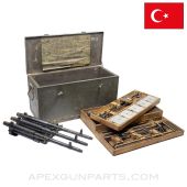 Hotchkiss M1922 Armorers Chest, w/ Three Barrels and Lots of Spare Parts, 27.5", Turkish Marked, 8mm Mauser *Good* 