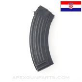 AK-47 Magazine, 30rd, BluedSteel w/Bolt Hold Open, Croatian, 7.62x39 *Excellent* 