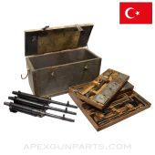 Hotchkiss M1922 Armorers Chest, w/ Three Barrels and Lots of Spare Parts, 27.5", Turkish Marked, 8mm Mauser *Fair*