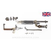 British Hotchkiss M1909 "Portative" LMG Parts Kit, w/ Torch Cut Demilled Receiver Sections (4 Pcs) & Live Barrel, 23.5", No Grip Panels, .303BR *Good* 