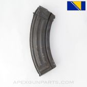 Bosnian "Two Rib" AK-47 Magazine, 30rd, Blued Steel, 7.62x39, *Fair*