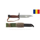 Romanian MD.86 / AIMS-74 Bayonet, Transitional Style, w/ Scabbard, Knuckle Strap & Nylon Frog *Excellent* 