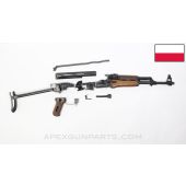 Cutaway Polish Milled 1960 Underfolder AK-47 Parts Kit, w/ Cut Receiver & Cutaway AKM Bolt, Incomplete, 7.62x39 *Good* 