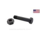 Browning .30 Cal M2 Tripod Bolt, w/ Nut, For Front Leg, *NOS*