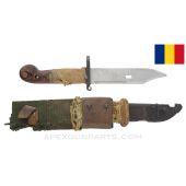 Romanian AKM Type 1 Bayonet, w/ Scabbard & Nylon Frog *Fair* 