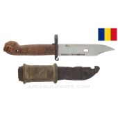 Romanian AKM Type 1 Bayonet, w/ Scabbard & Rubber Insulator *Fair / As-Is*