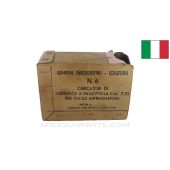 7.35x51mm Carcano (Rifle) Loaded Brass Breda Machine Gun Clips, box of Six, 120rds total, in *Very Good* Condition