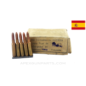 7x57mm Spanish 7mm Mauser (Rifle) - 50RD Box, 175gr, Round Nose, Full Metal Jacket, Brass Case 