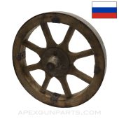 Russian 1910 Maxim Sokolov Mount Wheel Assembly, No Paint, Wood & Steel *Good* 