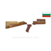 Bulgarian AK-74 Wood Stock Set, w/ Polymer Pistol Grip *Poor*