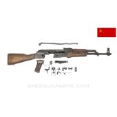 Russian Izhmash AKM Parts Kit, 1972 Dated, w/ Populated Barrel Assembly, 16.25", 3 Matching Parts, 7.62x39 *Good* 