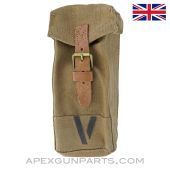 British Vickers MG P37 Gunners Accessory Pouch, Khaki Canvas, "V" Marked *Excellent*